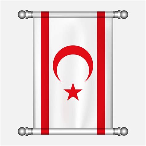 Premium Vector Realistic Hanging Flag Of Northern Cyprus Pennant