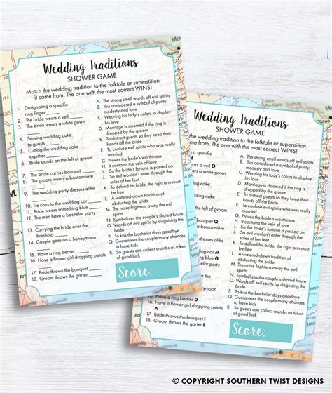 Travel Themed Shower Game Wedding Traditions Shower Game Etsy