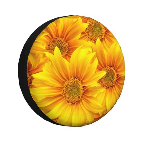 Junzan 3d Sunflowers Tire Cover Wheel Protector For Truck Suv Trailer Camping Rv Tire Cover 16