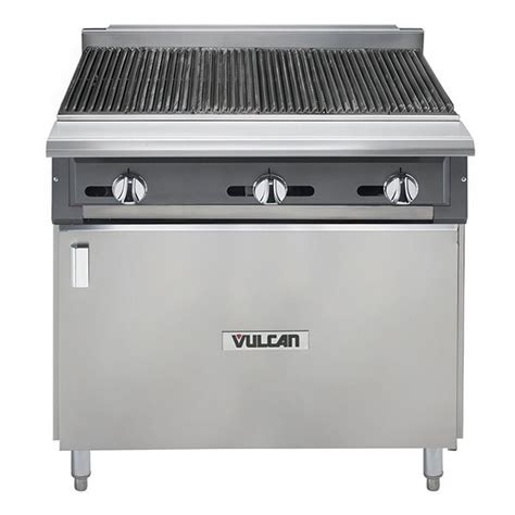 Vulcan Vcbb36b Nat V Series Natural Gas 36 Radiant Gas Floor Model Charbroiler With Cabinet