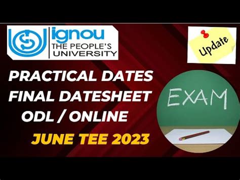 IGNOU EXAMS FINAL DATESHEET Ll PRACTICAL DATES Ll JUNE TEE 2023 Ll BLIS