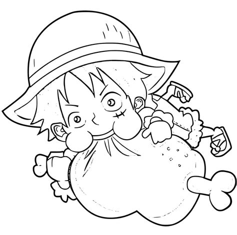 Dibujos De Adorable Luffy Para Colorear Para Colorear Pintar E