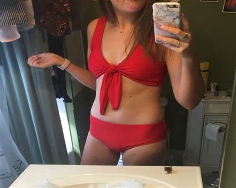 Padded Knotted Bralette Bikini Set RED AND WHITE Bikinis S ZAFUL