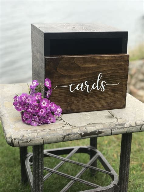 Wooden Card Box Custom Rustic Wedding Box Wooden Card Box Etsy