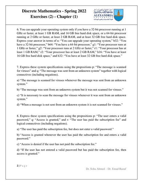 Solution Exercises Discrete Mathematics Studypool