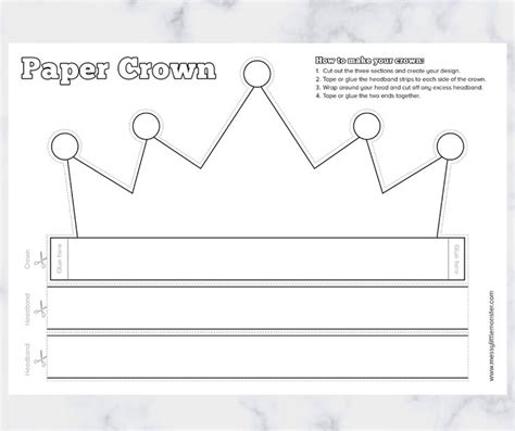 Printable Crown Template - Make Your Own Paper Crown Craft Fit For A King or Queen! | Crown ...