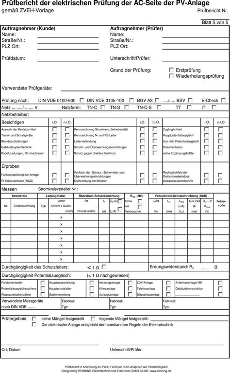 Pruefprotokoll Vde 0100 Teil 610 Muster