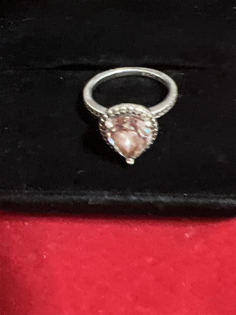 Pandora Sterling Silver Cz Teardrop Ale S925 Ring Siz Gem