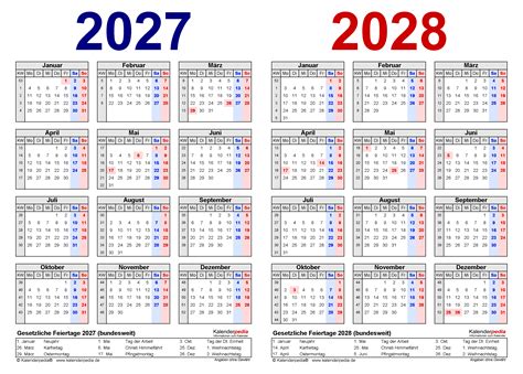 Zweijahreskalender Und Als Pdf Vorlagen Zum Ausdrucken