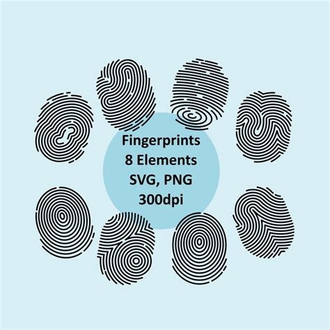 Fingerprint Clipart 8 Images SVG PNG Thumbprint Etsy