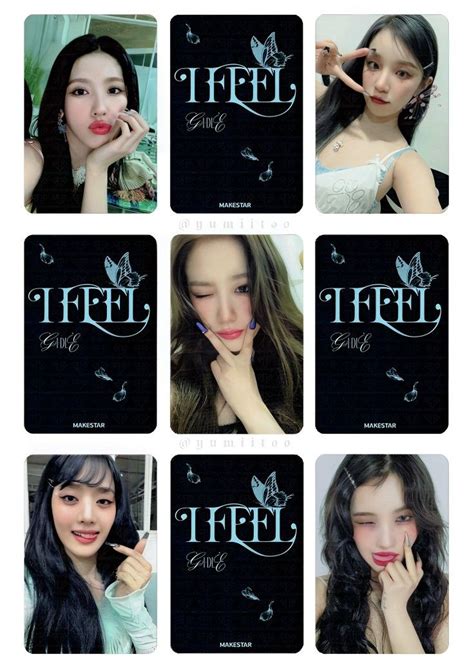 Gidle I Feel Makestar Pob Butterfly Ver Printable Photocard Template Kart şablonu Kartlar