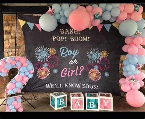 Gender Reveal Backdrop Banner Gender Reveal Ideas He Or She Etsy