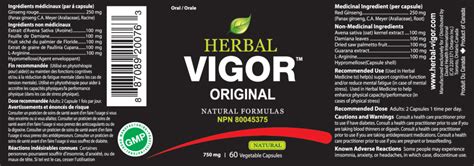 Herbal Vigor Original 750mg 60 Vcaps