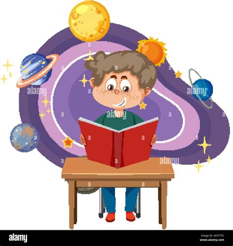 Astronomy kids in cartoon style illustration Stock Vector Image & Art - Alamy