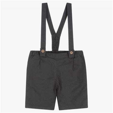 Wedoble Boys Grey Cotton And Linen Shorts Childrensalon Outlet