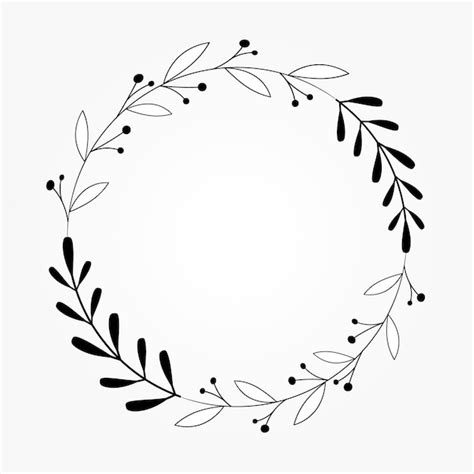 Premium Vector Botanical Frame Vector Radial Isolated Design