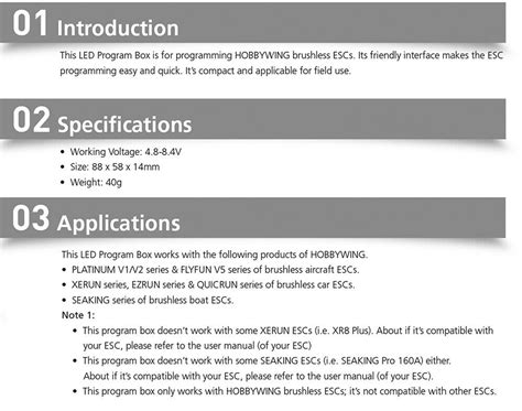 Hobbywing Program Card Lcd Led Ota Brushless Esc Programming Box