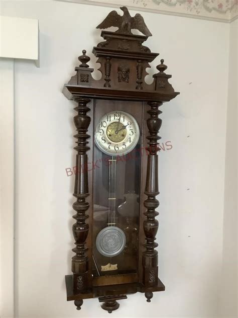 Antique German Wall Clock | Live and Online Auctions on HiBid.com