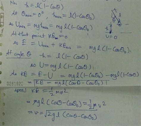 A Simple Pendulum Of Mass M And Length Swings Back And Forth Upto A