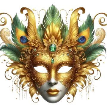 Barazil Festival Golden Carnival Mask Festival Golden Carnival Mask