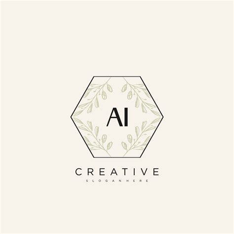 Ai Initial Letter Flower Logo Template Vector Premium Vector Art