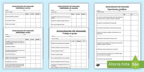 Hojas de autoevaluación para el alumnado teacher made