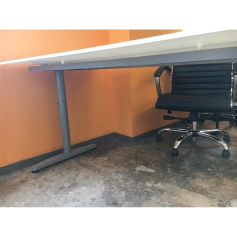 Ikea Adjustable-Height Glass Top Desk - AptDeco
