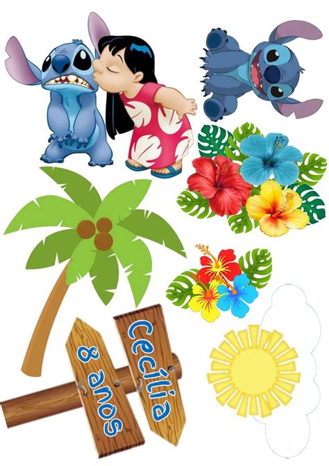 Topper Lilo Stitch Em 2023 Decoração De Bolo Topper De Bolo Aniversario