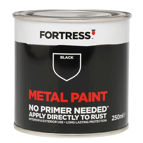 Fortress Black Gloss Metal Paint 250ml Diy At Bandq