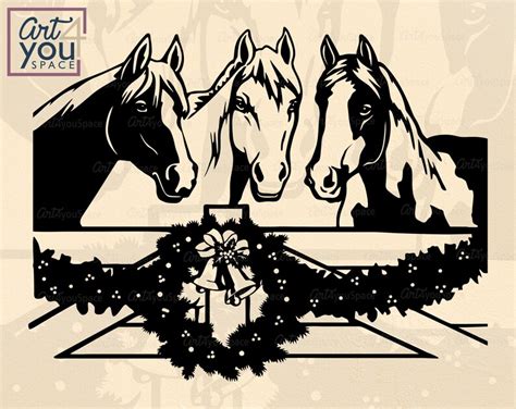 Horse Christmas Svg Bundle Cricut Xmas Vector Funny Farm Etsy