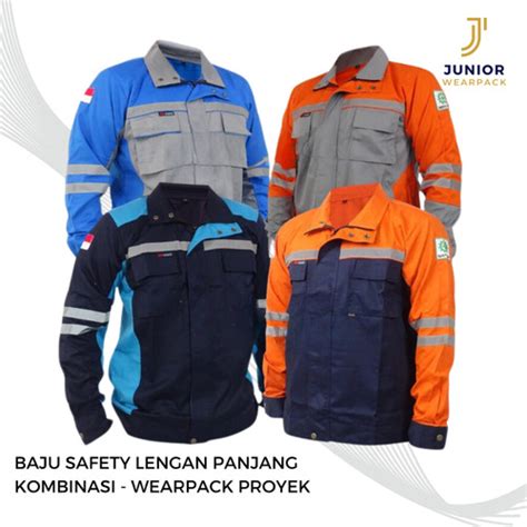 Promo Baju Safety Lengan Panjang Kombinasi Wearpack Proyek Lapangan