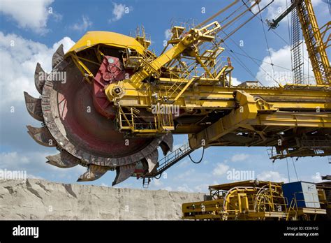 Giant excavator in open-cast coal mine Stock Photo - Alamy