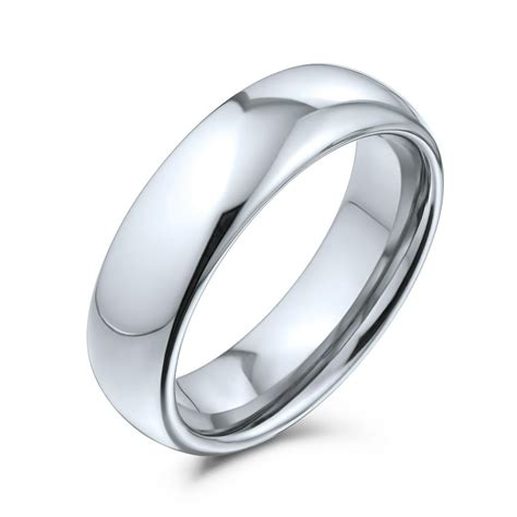 Bling Jewelry Plain Simple Dome Couples Titanium Wedding Band