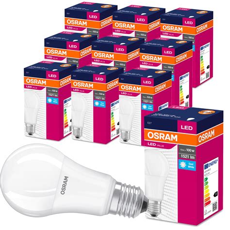 10x Żarówka Led E27 13w 100w 1521lm 4000k Osram 73435 Tradycyjna A60