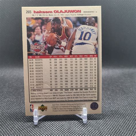 1995 96 UD Collector S Choice Platinum Player S Club 265 Hakeem