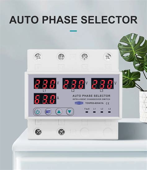 A Tomzn Phase P N Din Rail Phase Selector Adjustable Over And