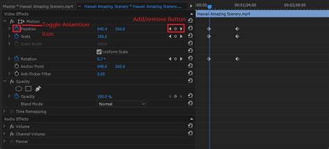 How To Add Remove Keyframes And Change Values In Premiere Pro