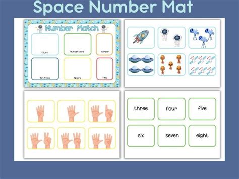 Space Themed Number Mat And Cards Teaching Resources