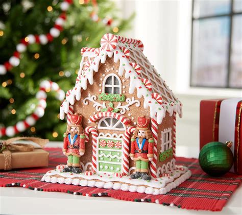 10 Illuminated Decorative Gingerbread House By Valerie QVC