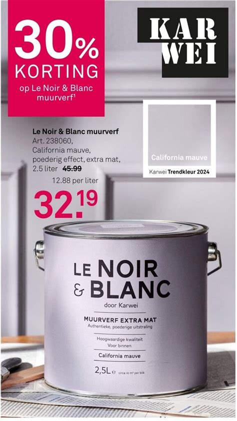 Le Noir Blanc Muurverf 2 5 Liter Aanbieding Bij Karwei