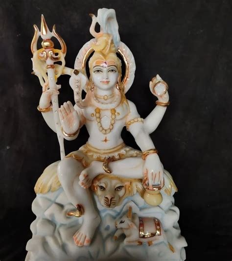 Rajendra Art S Painted White Marble Mahadev Ji Statue Temple At Rs