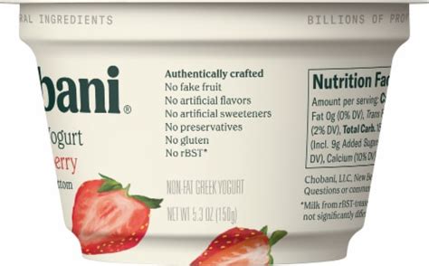 Chobani® Strawberry On The Bottom Nonfat Greek Yogurt Cup 53 Oz Qfc