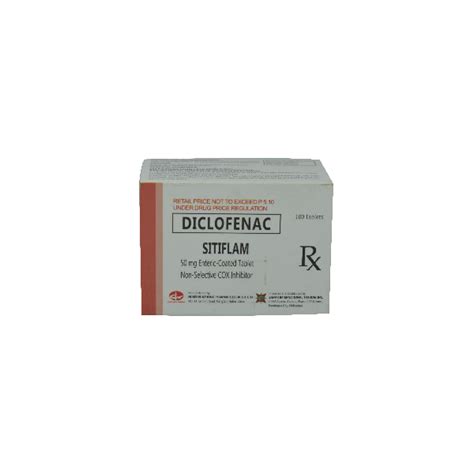 Sitiflam Diclofenac Sodium 50mg Enteric Coated Tablet 100s Price In