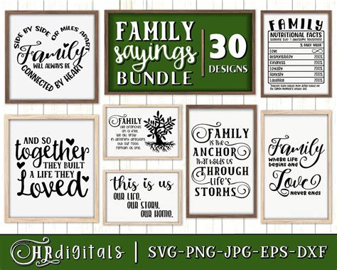 Family Sayings SVG Bundle Family Quotes Home Decor Rustic - Etsy