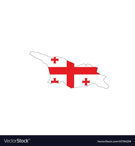 Georgia National Flag In A Shape Of Country Map Vector Image