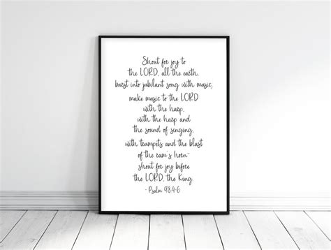 Shout For Joy To The Lord Psalm 984 Scripture Printable Etsy