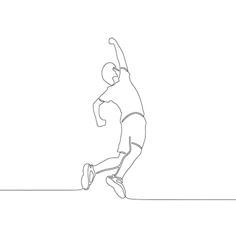 Premium Vector Continuous Line Drawing Of A Man Jumping