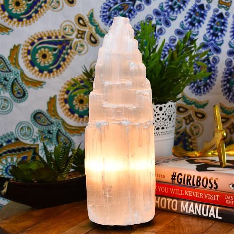 Selenite Lamp Large 8 10 Inch Selenite Lamp Stone Lamp Crystal Lamp