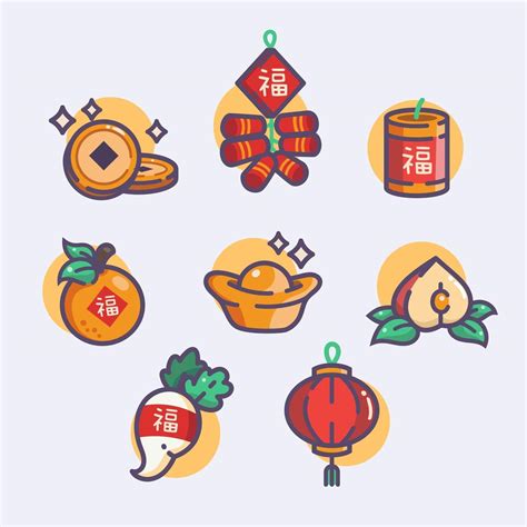 Set of Chinese New Year Cartoon Icon 1849622 Vector Art at Vecteezy