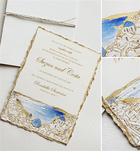 Suzan Y Momental Designs Watercolor Greece Wedding